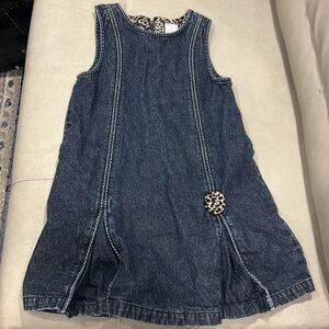 Vintage 2002 Gymboree Denim Jumper Leopard Print 6